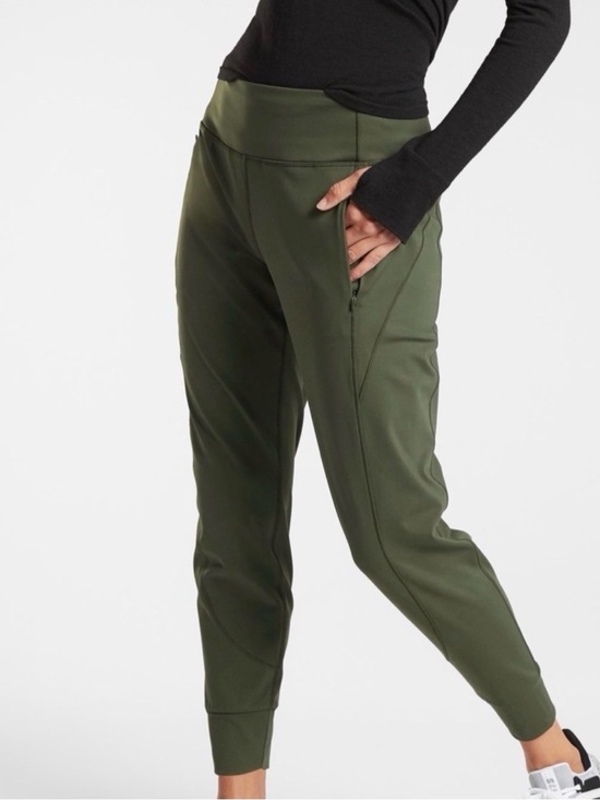 Athleta Pants - Athleta Distance Jogger Olive Green Cropped Active Joggers